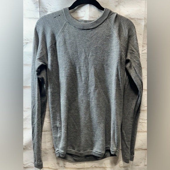 Lululemon Merino Wool Knit Pullover Crewneck Sweater‎ gray size 8 - Picture 1 of 6